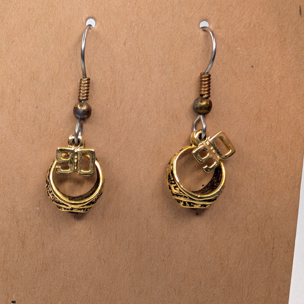 Vintage 1990 Class Ring Earrings